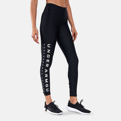 Under Armour Women's HG Armour Branded Leggings Black Under Armour Women's HG Armour Branded Leggings Black
