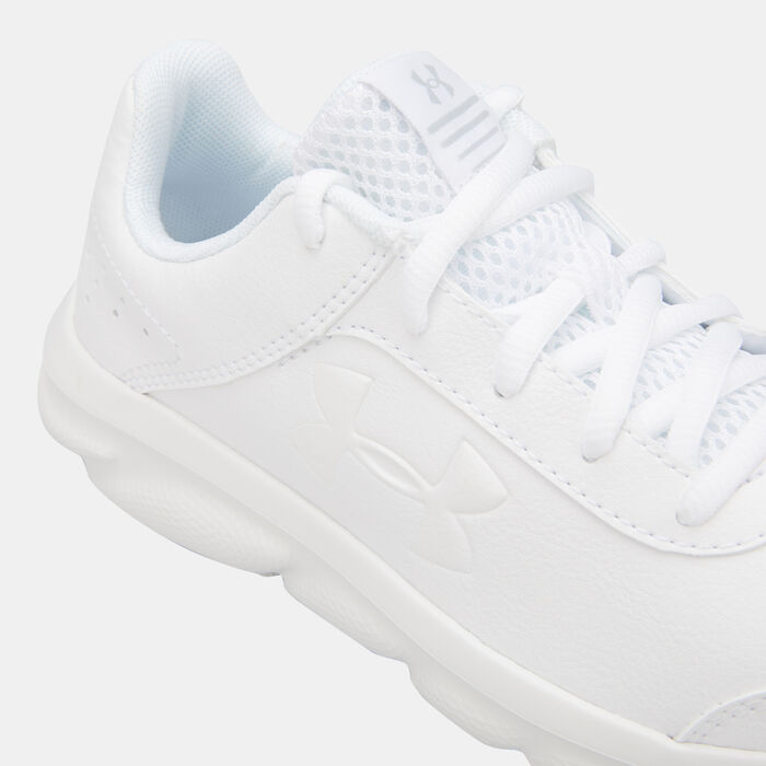 Under Armour Kids' Assert 8 Uniform Synthetic Running Shoe (Older Kids) White image number 4
