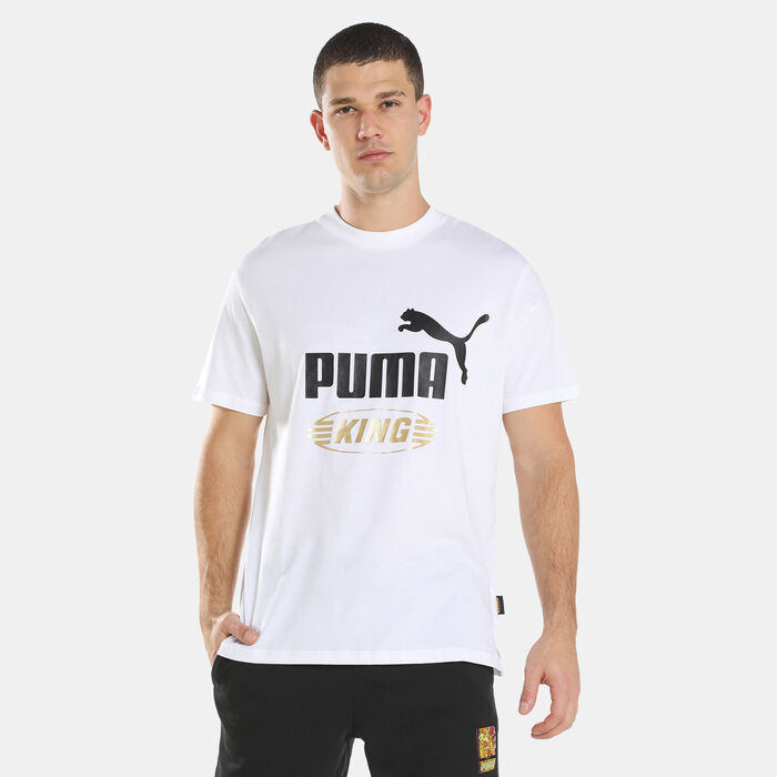 PUMA Men's King Logo T-Shirt White PUMA Men's King Logo T-Shirt White image number 0