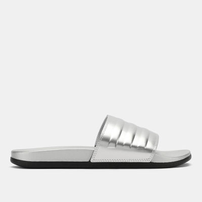 adidas Women's Adilette Comfort Slides Silver