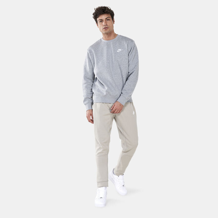Nike Men's Sportswear Club Fleece Crew Sweatshirt Grey image number 2