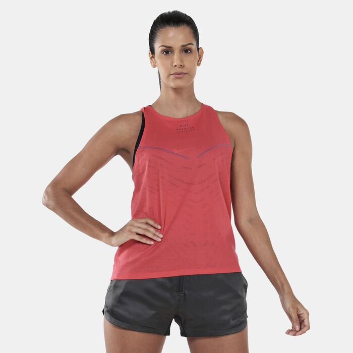 Nike Women's Dri-FIT ADV Run Division Engineered Tank Top Red image number 0