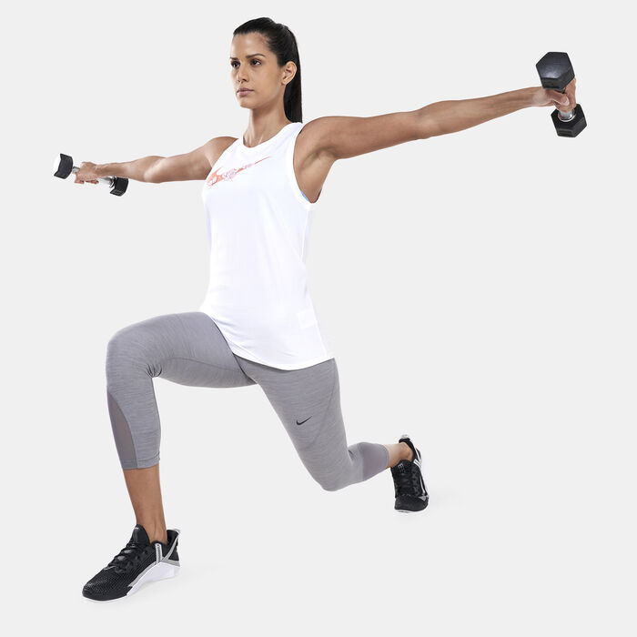 Nike Women's Dri-FIT V-Day Tank Top White Nike Women's Dri-FIT V-Day Tank Top White image number 2