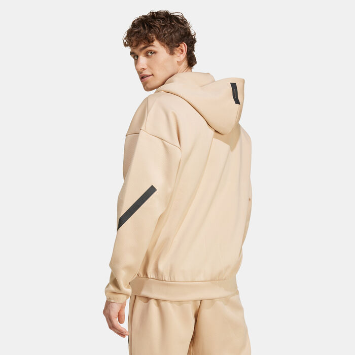 adidas Men's Z.N.E. Full-Zip Hoodie Beige image number 1
