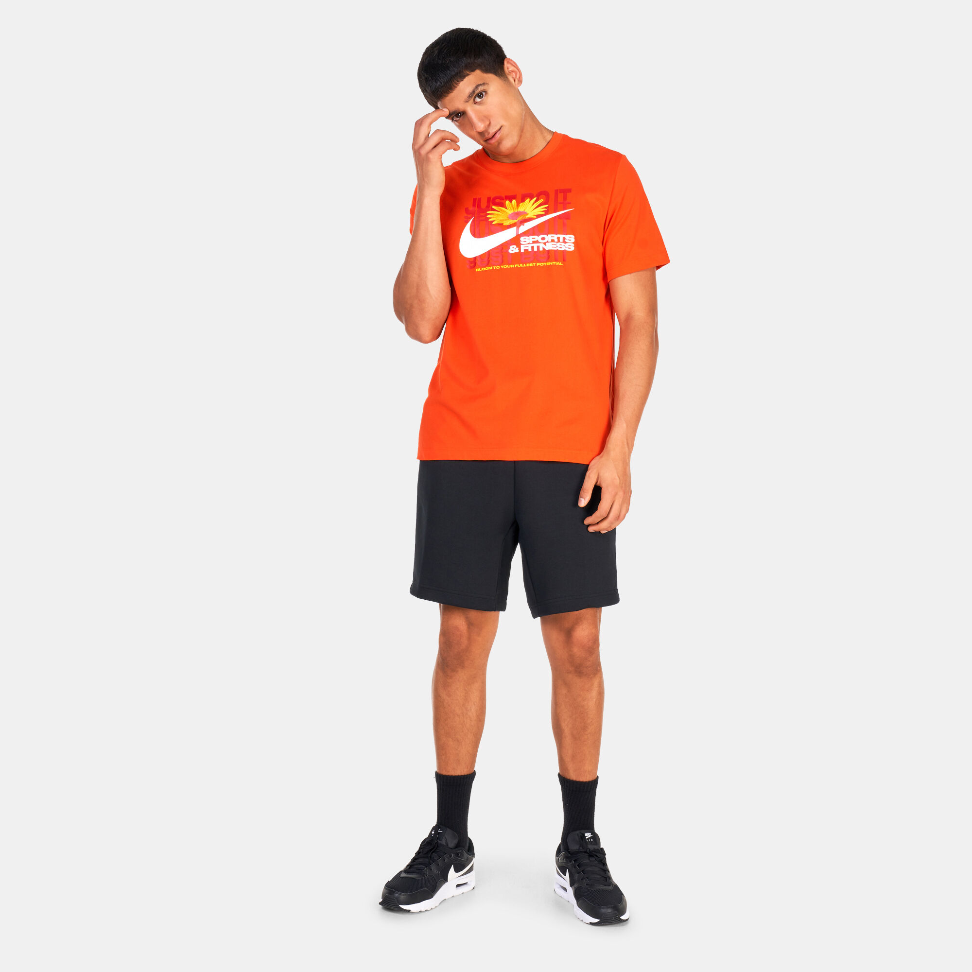 Orange nike gym top shop