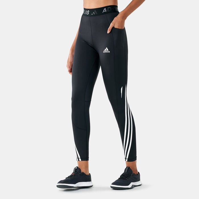 adidas Women's Techfit 3-Stripes Long Gym Leggings Black adidas Women's Techfit 3-Stripes Long Gym Leggings Black image number 0