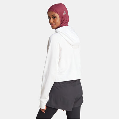 adidas Women's Game and Go Fleece Full-Zip Training Hoodie White