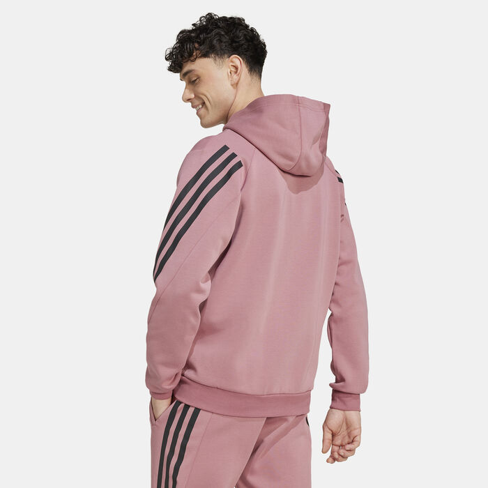 adidas Men's Future Icons 3-Stripes Full Zip Hoodie Red adidas Men's Future Icons 3-Stripes Full Zip Hoodie Red image number 1