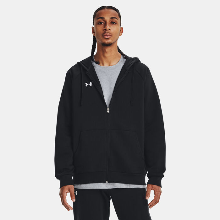 Under Armour Men's Rival Fleece Full-Zip Hoodie Black Under Armour Men's Rival Fleece Full-Zip Hoodie Black image number 0