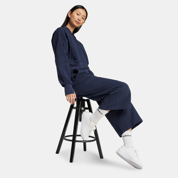 adidas Women's ALL SZN 7/8 Wide Leg Joggers Blue image number 2