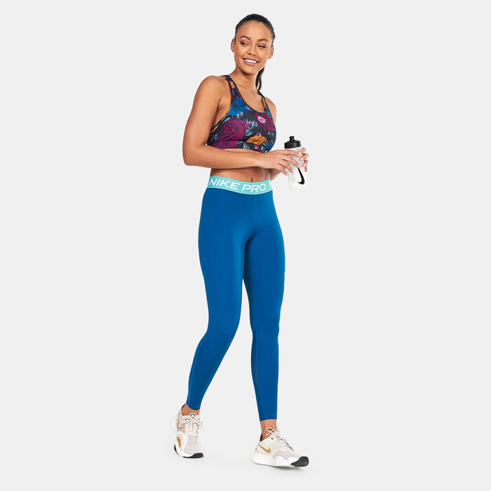 Nike Women's Pro Mid-Rise Mesh-Panelled Leggings Nike Women's Pro Mid-Rise Mesh-Panelled Leggings image number 2