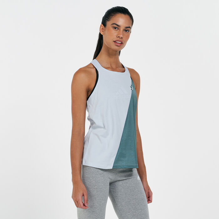 adidas Originals Women's Adicolor Sliced Trefoil Tank Top Blue adidas Originals Women's Adicolor Sliced Trefoil Tank Top Blue image number 0