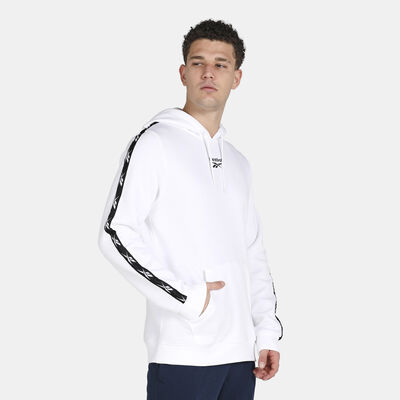 Reebok Men's Training Essentials Tape Hoodie White Reebok Men's Training Essentials Tape Hoodie White