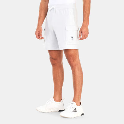 EA7 Emporio Armani Men's Small Logo 7 Lines Shorts Grey EA7 Emporio Armani Men's Small Logo 7 Lines Shorts Grey