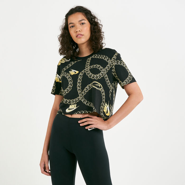 Nike Women's Sportswear Glam Dunk Crop Top Black Nike Women's Sportswear Glam Dunk Crop Top Black image number 0