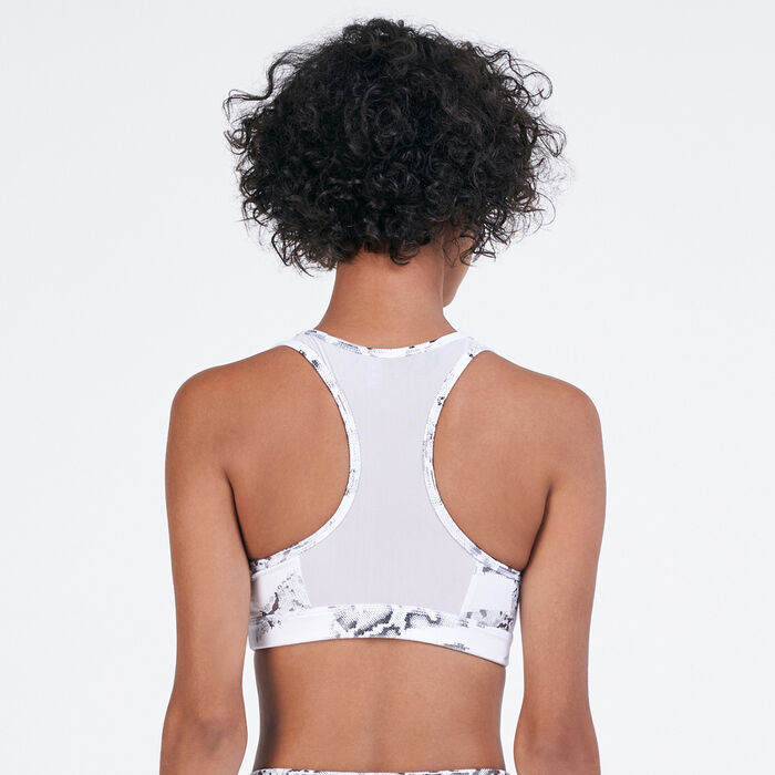 PUMA Women's 4Keeps Graphic Mid Impact Bra White PUMA Women's 4Keeps Graphic Mid Impact Bra White image number 1