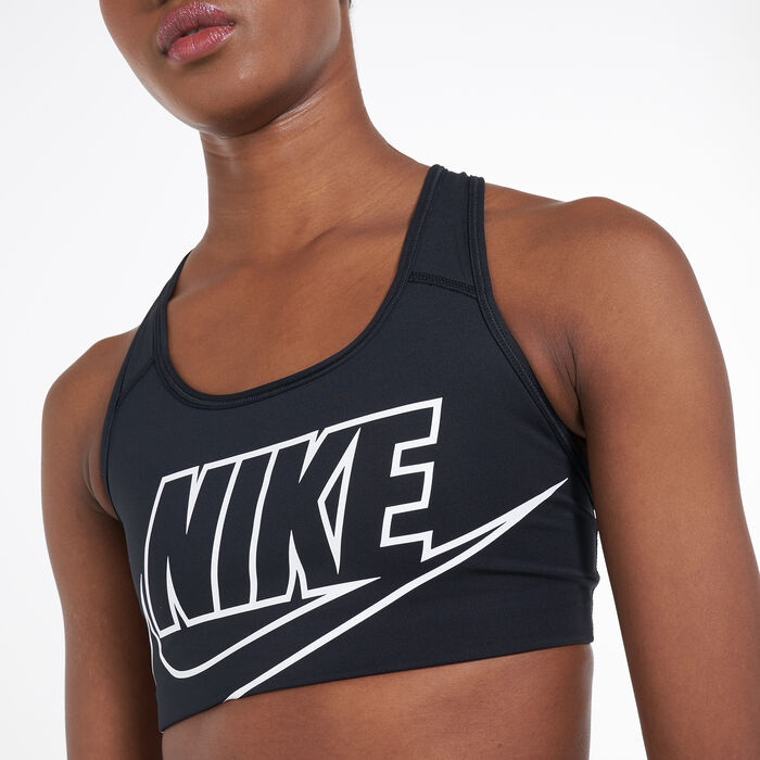 Nike Women's Swoosh Futura Sports Bra Black Nike Women's Swoosh Futura Sports Bra Black image number 3