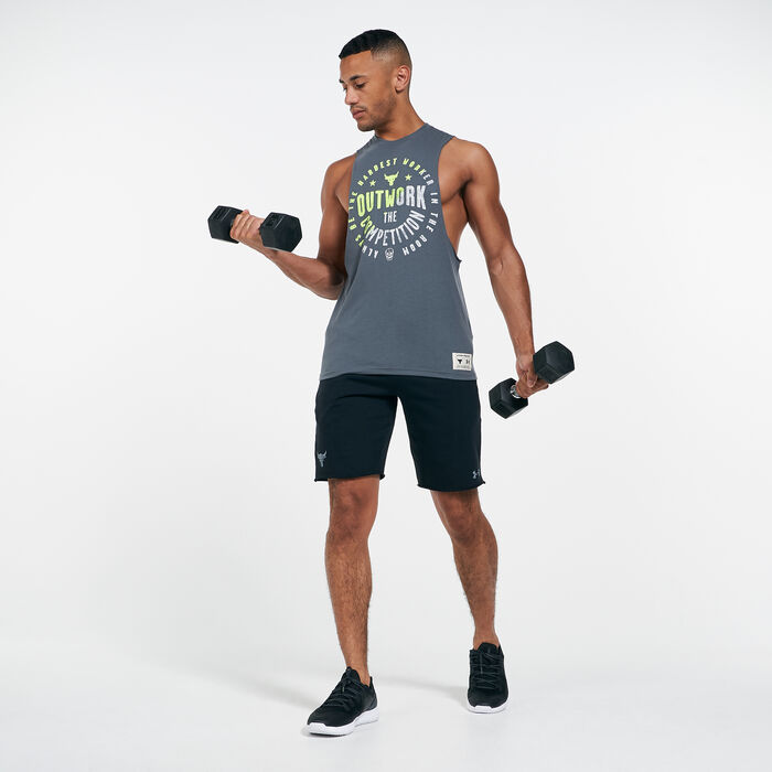 Under Armour Men's Project Rock Outwork Tank Top Grey Under Armour Men's Project Rock Outwork Tank Top Grey image number 2