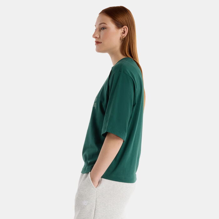 New Balance Women's Graphic Jersey T-Shirt Brown image number 2