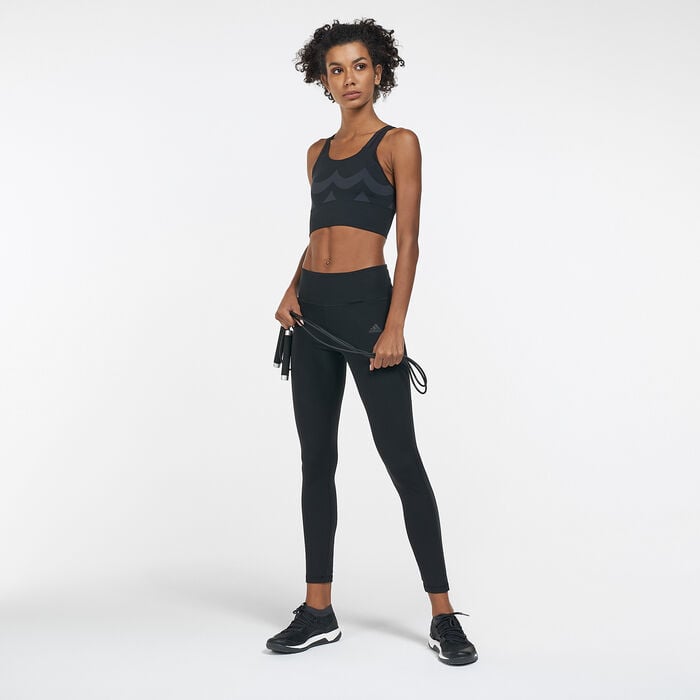 adidas Women's Marimekko Long-Line Sports Bra Black image number 2
