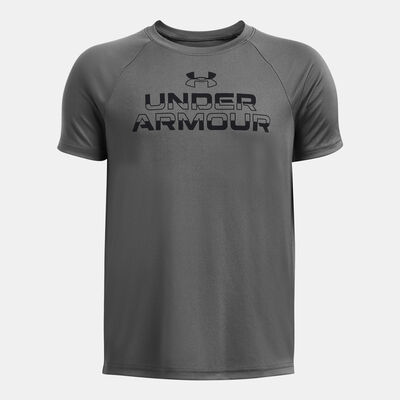 Under Armour Kids' UA Tech™ Split Wordmark T-Shirt Grey