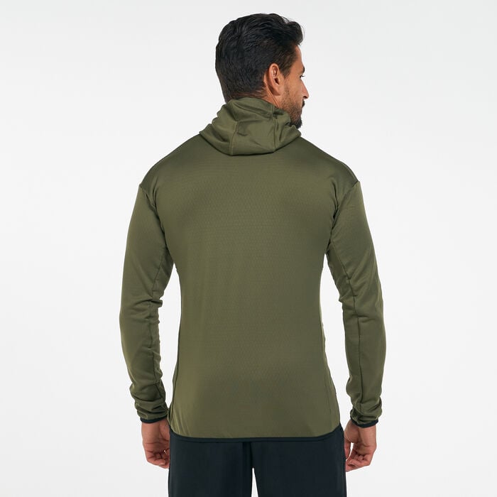 adidas Men's Terrex Tech Fleece Lite Hiking Jacket Green adidas Men's Terrex Tech Fleece Lite Hiking Jacket Green image number 1