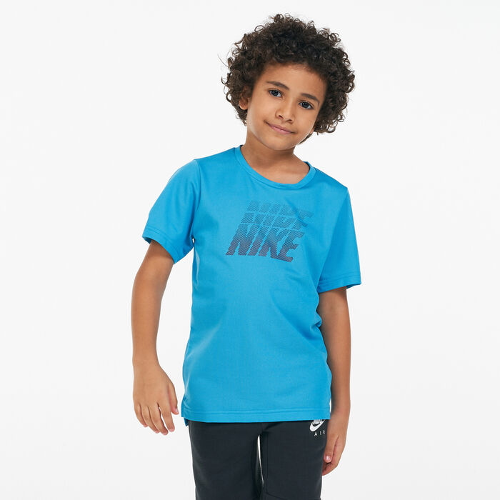 Nike Kids' Dri-FIT Breathe T-Shirt Blue Nike Kids' Dri-FIT Breathe T-Shirt Blue image number 0