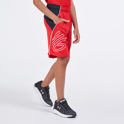 Under Armour Kids' Curry SC Hoops Shorts Red