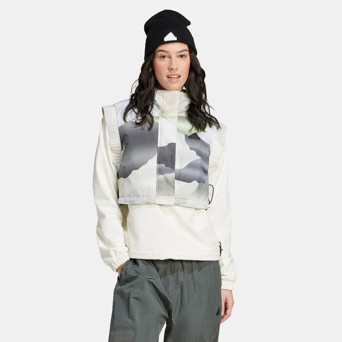 adidas Women's City Escape Printed Crop Vest Green adidas Women's City Escape Printed Crop Vest Green image number 0