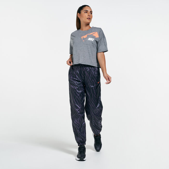 Nike Women's Dri-FIT Graphic Training Crop Top White image number 2