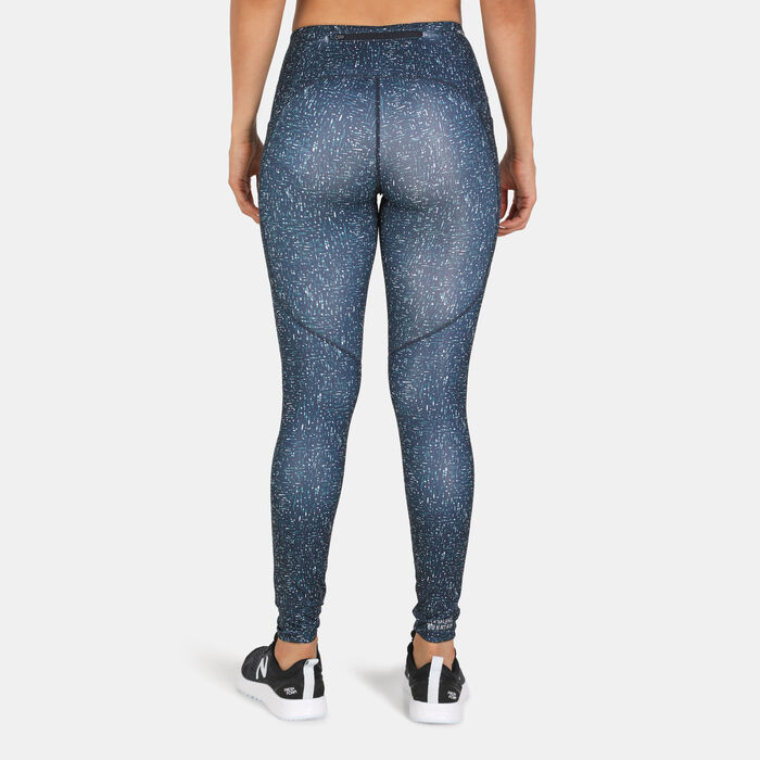 New Balance Women's Printed Impact Run Leggings Green New Balance Women's Printed Impact Run Leggings Green image number 1