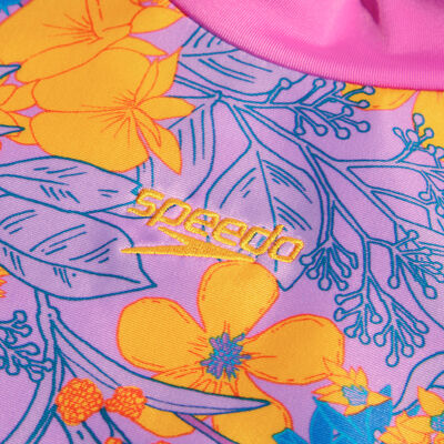 Speedo Kids' Printed Long Sleeve Rashguard Purple