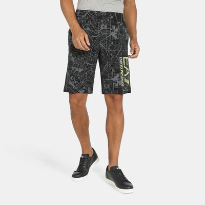 EA7 Emporio Armani Men's Allover Print Shorts Black