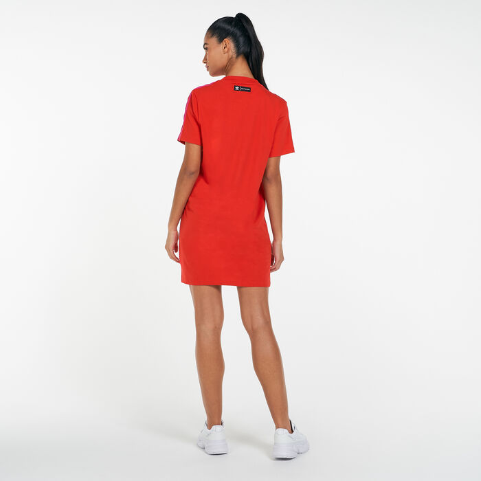 adidas Women's Marimekko Trefoil Print Infill Dress Red adidas Women's Marimekko Trefoil Print Infill Dress Red image number 0