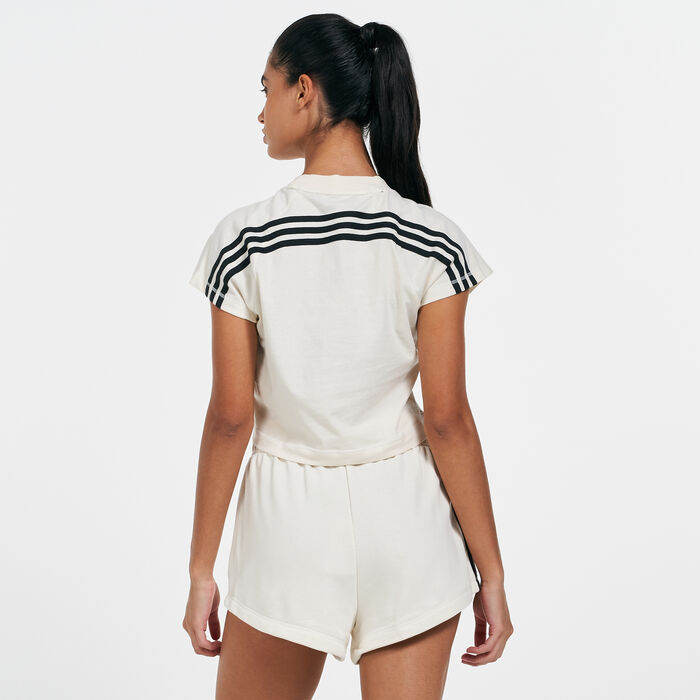 adidas Women's Recycled Cotton Crop T-Shirt Multi adidas Women's Recycled Cotton Crop T-Shirt Multi image number 1