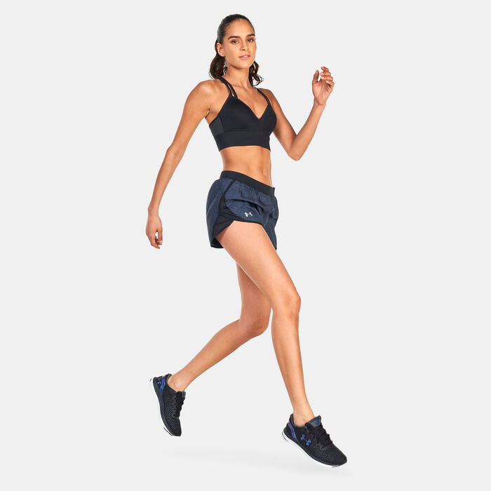 Under Armour Women's UA Fly-By 2.0 Printed Shorts Black Under Armour Women's UA Fly-By 2.0 Printed Shorts Black image number 2