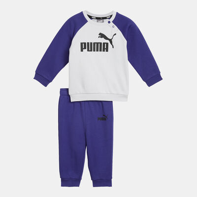 PUMA Kids' Minicats Essential Sweatshirt and Joggers Set Blue