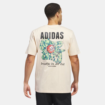 adidas Men's Lil Stripe Photoreal Graphic T-Shirt Pink