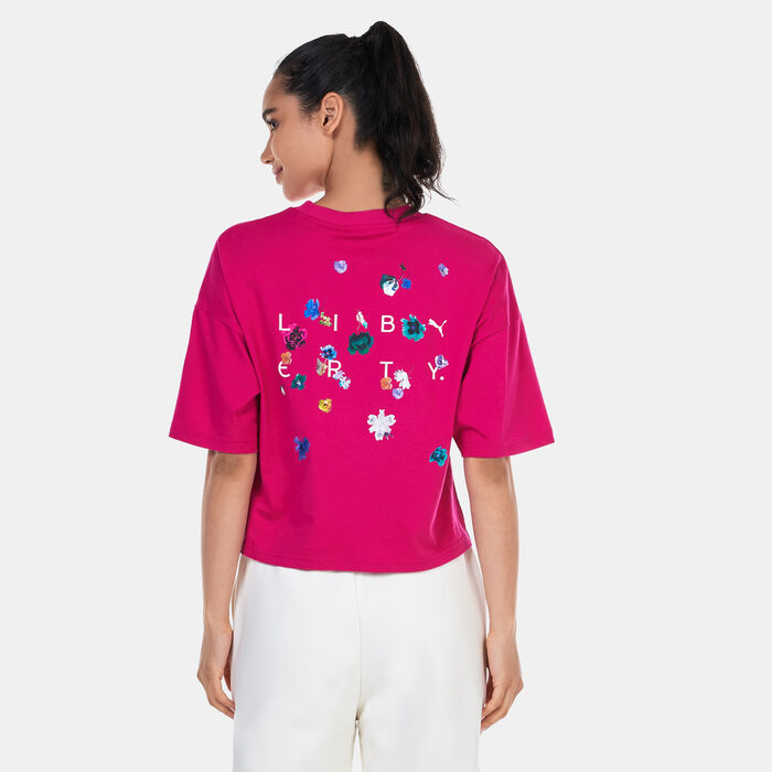 PUMA Women's x LIBERTY Graphic T-Shirt Pink PUMA Women's x LIBERTY Graphic T-Shirt Pink image number 1
