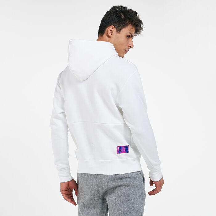 Jordan Men's Paris Saint-Germain Fleece Pullover Hoodie White Jordan Men's Paris Saint-Germain Fleece Pullover Hoodie White image number 1