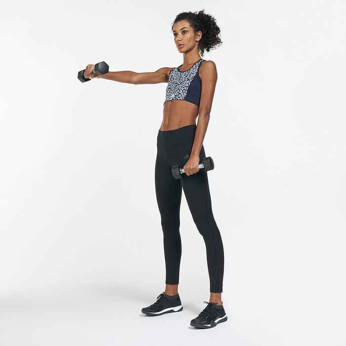 adidas Women's FARM Rio AEROREADY 3-Stripes Print Sports Crop Top Blue image number 2