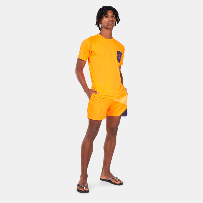 Nike Swim Men's Outline Logo Rashguard Orange Nike Swim Men's Outline Logo Rashguard Orange image number 2