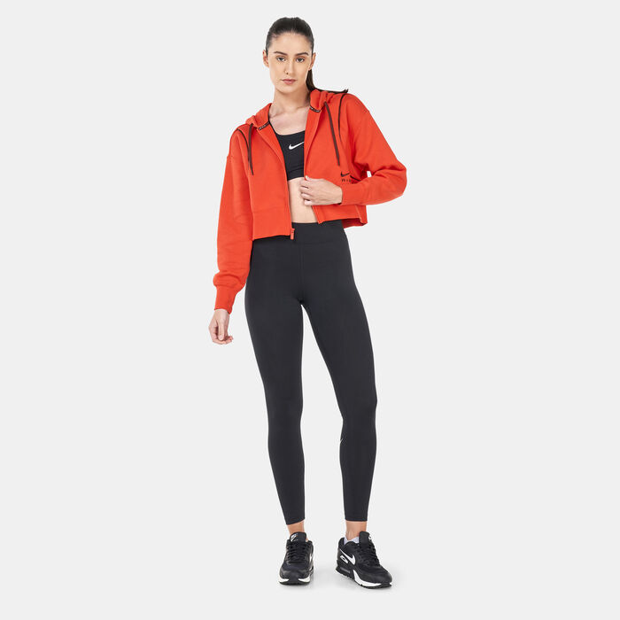 Nike Women's Air Full-Zip Fleece Hoodie Orange Nike Women's Air Full-Zip Fleece Hoodie Orange image number 2