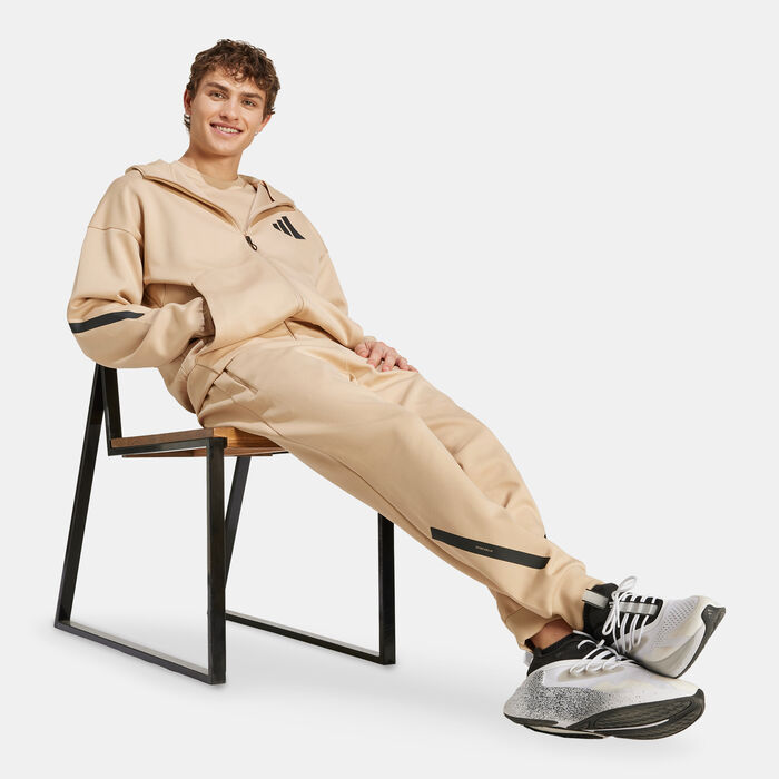 adidas Men's Z.N.E. Full-Zip Hoodie Beige image number 2