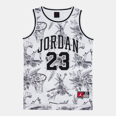 Jordan Kids' 23 Striped Jersey Top White Jordan Kids' 23 Striped Jersey Top White