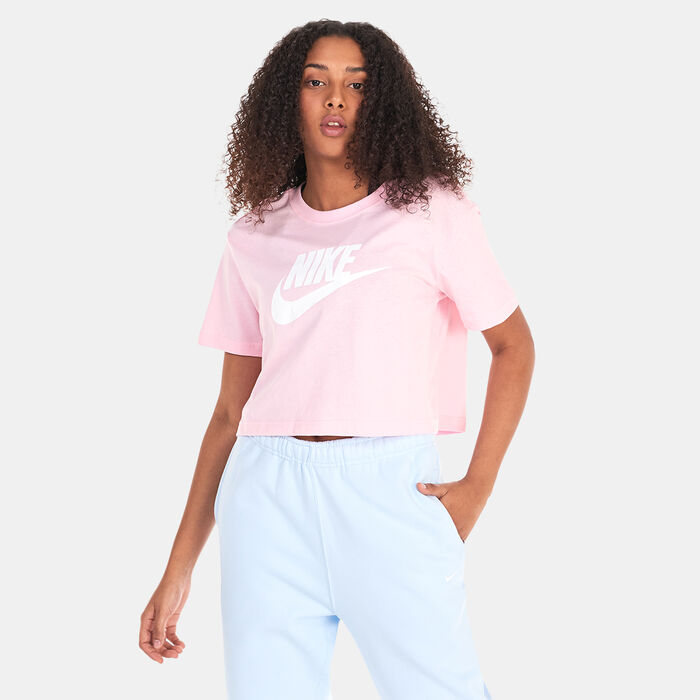 Nike Women's Sportswear Essential Cropped Logo T-Shirt Pink Nike Women's Sportswear Essential Cropped Logo T-Shirt Pink image number 0