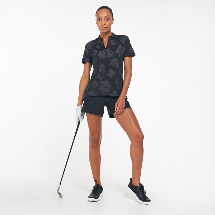 Nike Golf Women's Dri-FIT Victory Floral Polo Shirt Black Nike Golf Women's Dri-FIT Victory Floral Polo Shirt Black image number 2
