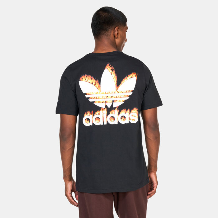 adidas Originals Men's Fire Trefoil T-Shirt Black adidas Originals Men's Fire Trefoil T-Shirt Black image number 1