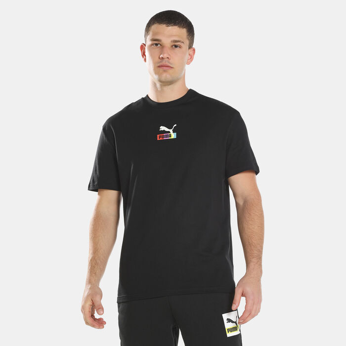 PUMA Men's Brand Love Multiplacement T-Shirt Black PUMA Men's Brand Love Multiplacement T-Shirt Black image number 0