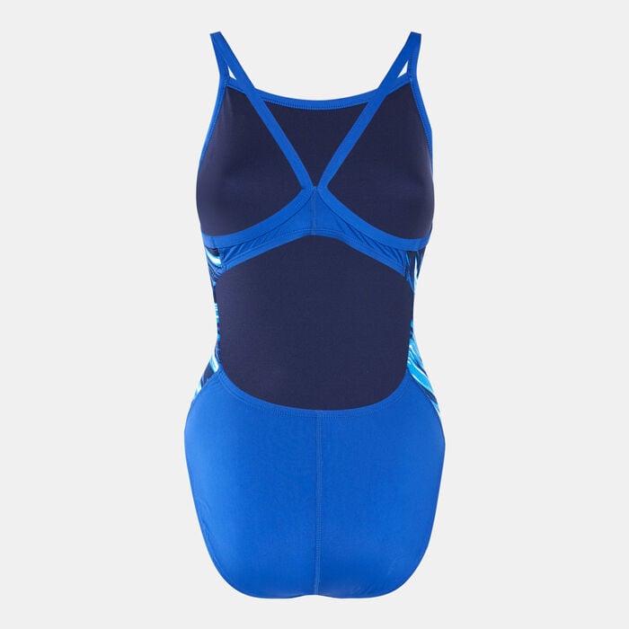 Nike Swim Women's HydraStrong Splice Racerback One Piece Swimsuit Blue Nike Swim Women's HydraStrong Splice Racerback One Piece Swimsuit Blue image number 1